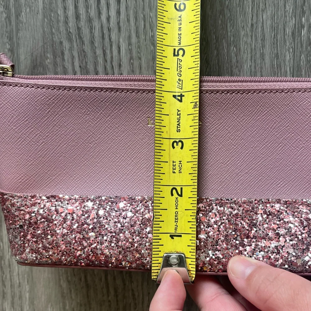 Kate Spade Greta Court Shiloh Glitter Cosmetic Travel Makeup Bag Pink - Picture 12 of 14